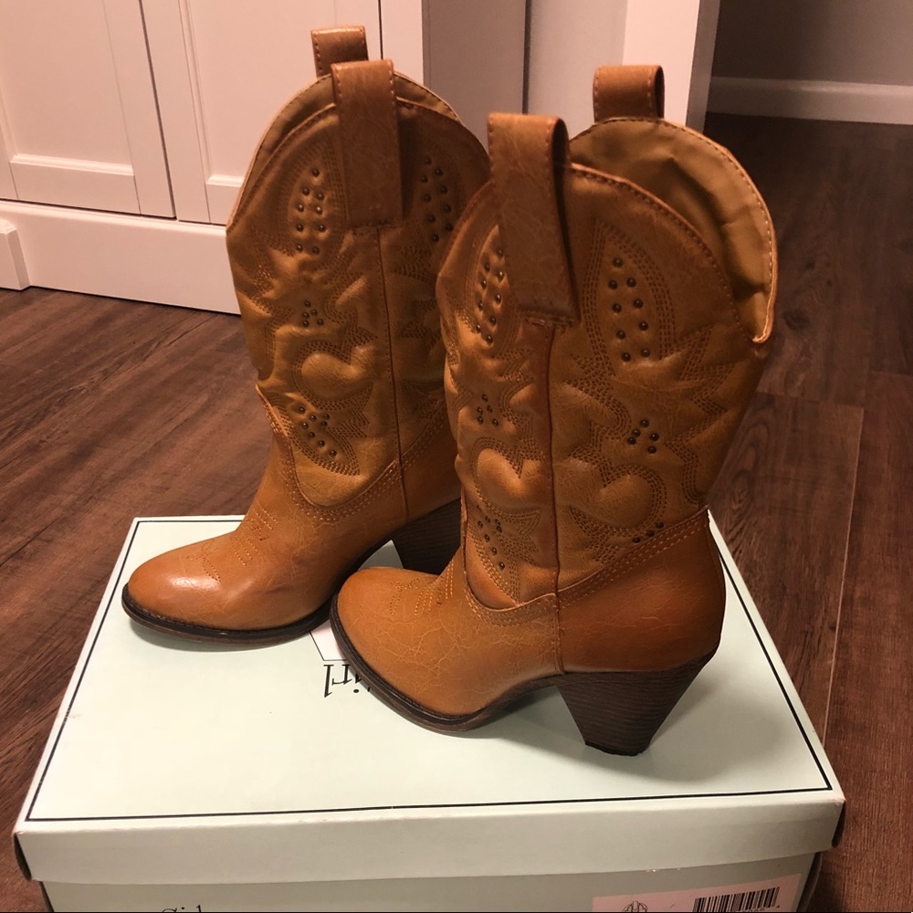 Mia Shoes Western Cowboy boots, light brown